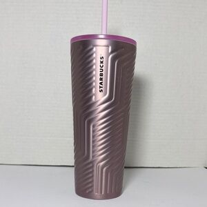Starbucks 2025 Geometric Soft Rose Stainless Steel Soft Touch Tumbler Venti 24oz
